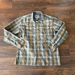 Kuhl Eluxur Botton Down Plaid Long Sleeve Shirt - Men's Size XL - Green Black